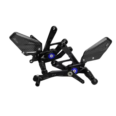 Adjustable Folding Rearsets with Carbon Heel Guards – Yamaha YZF-R1 / R1M 2015–2026, Red