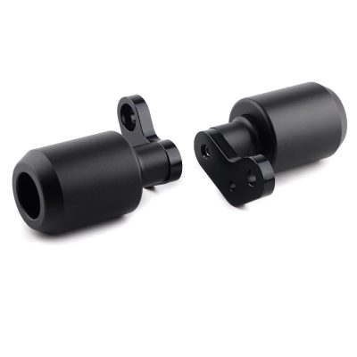 Black CNC aluminum frame sliders for Kawasaki ZX-6R 2024-2025, left and right