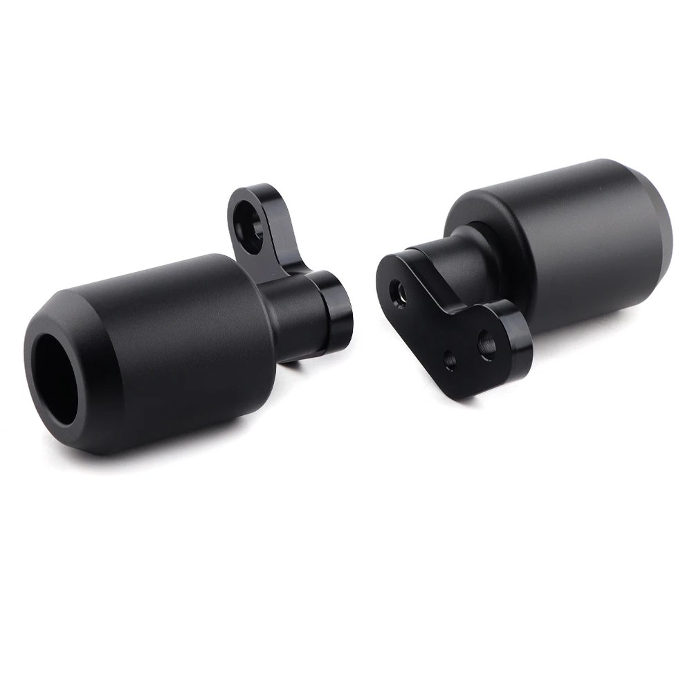 Black CNC aluminum frame sliders for Kawasaki ZX-6R 2024-2025, left and right
